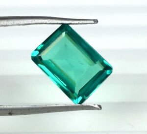 Natural Emerald Cut 7.65 Ct Colombian Emerald Gemstone AGI Certified A25532