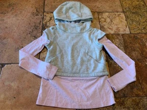 Size 8 Ivivva Pink Grey Sweatshirt Long Sleeve Top Sweater Hoodie - Picture 1 of 7