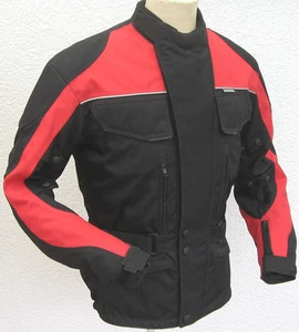 Scooter Textiljacke Motorradjacke schwarz / rot wasserdicht Protektoren  - Bild 1 von 1