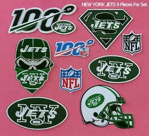 New York Jets 9Pcs Per Pack NFL 🏈Football Patches From Thai 🛫To🛬USA🚚USPS - Picture 1 of 2