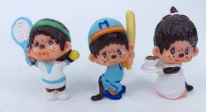 3 x Monchhichi PVC Figure Bundle Lot Monchichi Monkey Vintage 1970s Sekiguchi - Picture 1 of 13