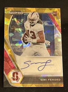 2021 Prizm Draft Picks Simi Fehoko Gold Ice Rookie Auto Stanford / Chargers - Picture 1 of 2