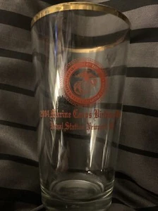 2004 Marine Corps Birthday Ball Glass Cup Gold Trim - Picture 1 of 1