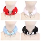 Plush Choker Collar Necklace Angel Wing Heart Choker Necklace Cosplays Costume