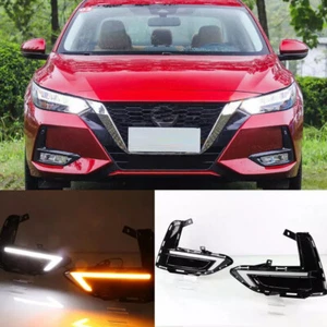 DRL LED Daytime Running Lights Fog Lamps Turn Signal For Nissan Sentra 2020-2023 - Picture 1 of 7