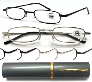 Röhrenetui Lesebrille tragbar Aluminiumlegierung Rohretui Federscharniere HM01 - Bild 1 von 16