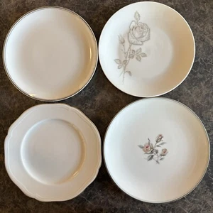 Set Of 4 Mismatched Salad Cake Dessert Plates Florals Wedding Shower Parties - Picture 1 of 10