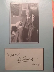  LITERATUR-NOBELPREISTRÄGER 1932 JOHN GALSWORTHY Original Unterschrift - Bild 1 von 1