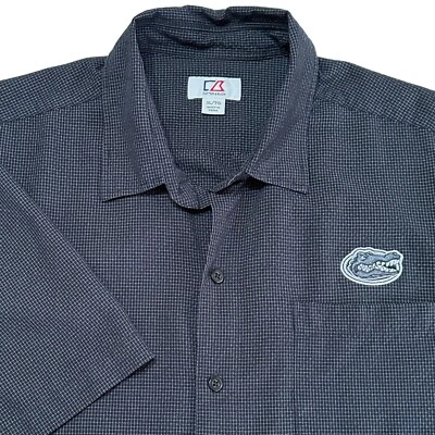 Cutter & Buck Florida Gators Button Up Camp Shirt Mens XL Black Short Sleeve UF - Image 1 of 4