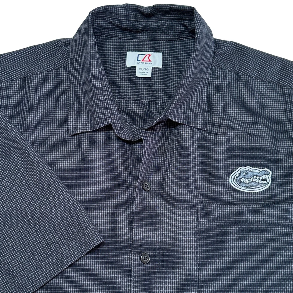 Cutter & Buck Florida Gators Button Up Camp Shirt Mens XL Black Short Sleeve UF - Image 1 of 4