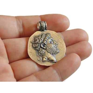 Moneda Antigua Felipe V. Rey de Macedonia Tetradracma Copia Artesanal Colgante Esterlina - Imagen 1 de 5