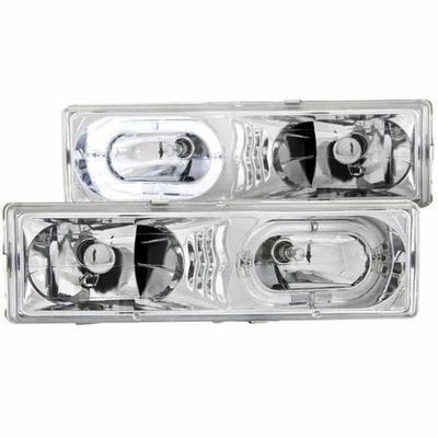 ANZO For Chevy C1500/K1500/K2500 1988-1998 Crystal Headlights Chrome w/ Halo - Image 1 of 4
