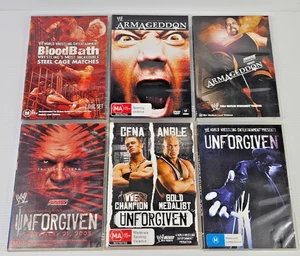 WWE Unforgiven WWE Armageddon & WWE BloodBath 6X DVD Paquete DVD Regin 4 NTSC - Imagen 1 de 14