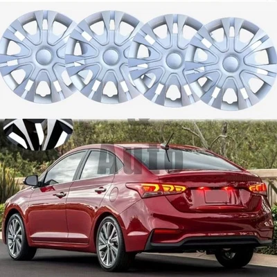 15" inch Hubcaps For Hyundai Accent 2018-22 Wheel Rim Covers Snap On Silver 4pcs - Изображение 1 из 4