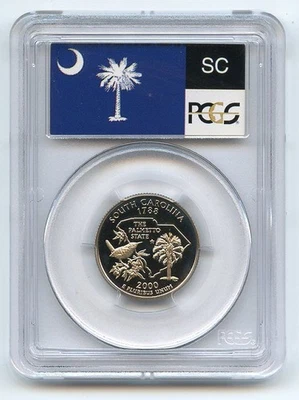 2000 S 25C Clad South Carolina Quarter PCGS PR70DCAM - Image 1 of 2