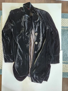 Giacca blazer donna Coldwater Creek Slik misto velluto taglia 14 nero lucido - Foto 1 di 9