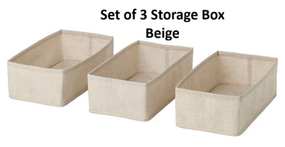 "Nuevo juego de 3 organizadores de tela textil beige PURRPINGLA 73/4x15x43/4""" Foto 1 de 4