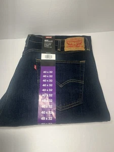 Levi's 505 Men’s Regular Fit Straight Leg Jeans Dark Blue 42 x 32 NWT - Picture 1 of 4