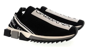 Dolce & Gabbana Slip On Sneaker schwarz/weiß Logo Strick - EU36,5 - Bild 1 von 5