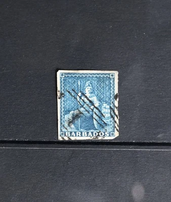 Barbados Scott # 6 VF Used 19th Century Stamp Cat $75 - Image 1 of 2