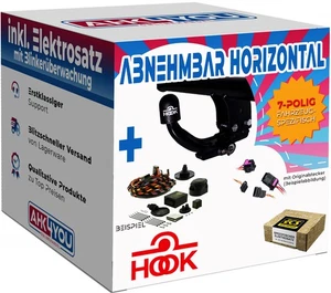 HOOK AHK für Fiat 500X ab 15 hori. abnehmbar + 7-pol ECS ES SPEZ - Bild 1 von 3