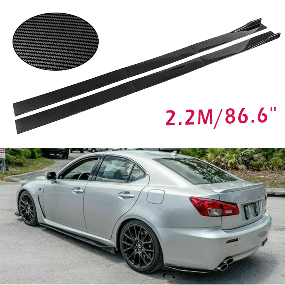 Carbon Fiber 2.2m Side Skirt Extensions Rocker Panel For Lexus IS250 IS350 Foto 1 de 4