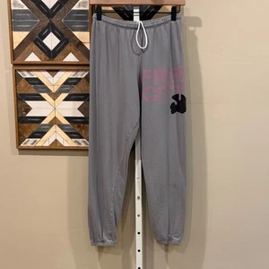 Freecity Logo Sweatpants Jogger Light Grey Pink Bird XS - Picture 1 of 10