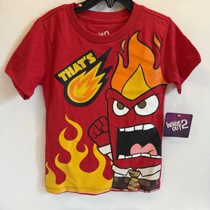 NWT Kids Disney Pixar Inside Out T-shirt  Size 4. Red - Picture 1 of 3