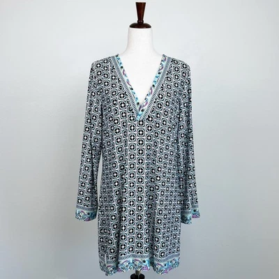 Mini vestido de manga comprida para maiô La Blanca praia  - Imagem 1 de 4