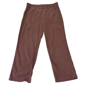 Toad & Co Taj Wide Leg Hemp Blend Pants Size L Burgundy Red Pull On Boho Casual - Picture 1 of 10