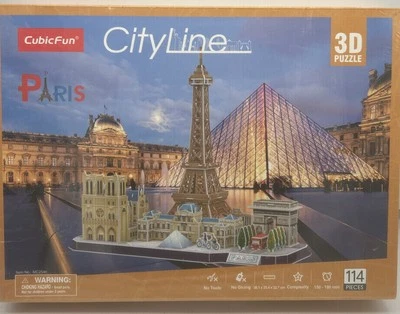 NEW CubicFun 3D Puzzle Paris Cityline Architecture Building Model Kit 114 Pieces - Image 1 of 4