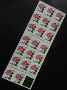 US SC# 2492a PINK ROSE MINT BOOKLET PANE OF 20 P#S333 - Picture 1 of 1
