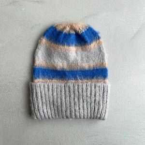 Free People The Groove Stripe Beanie Hat. Multicoloured - Grey/Blue - Picture 1 of 4