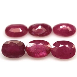 9,91 CT. 6 pièces chauffantes rubis rouge Madagascar ovale - Photo 1/4