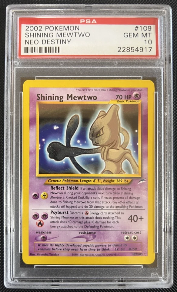 Pokemon Shining Mewtwo 109/105 Neo Destiny PSA 10 GEM MINT - CC7 - Image 1 of 2