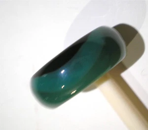 Seltener Bandring Regenbogenmuster grüne Jade Herren Damengröße 10 - Bild 1 von 2