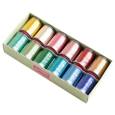FUJIX King Star Sparkly Metallic Color 200m Kirakira12 Colors Embroidery Thread - Image 1 of 4