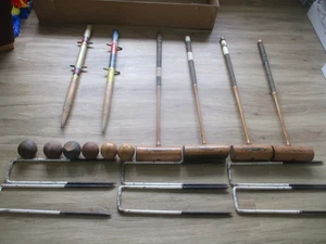 SET CROQUET VINTAGE JAQUES OF LONDON - ADULTO - 4 MAZZE 6 CERCHI 2 PALI 6 PALLINE - Foto 1 di 24