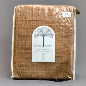 Singl NEW Linden Street 50x84” Rod Pocket Panel Tailored Valance Curtains Toffee - Picture 1 of 1