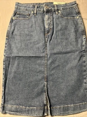 Falda midi de mezclilla azul con bolsillos talla 8 Style & Co. Macy's para mujer Foto 1 de 4