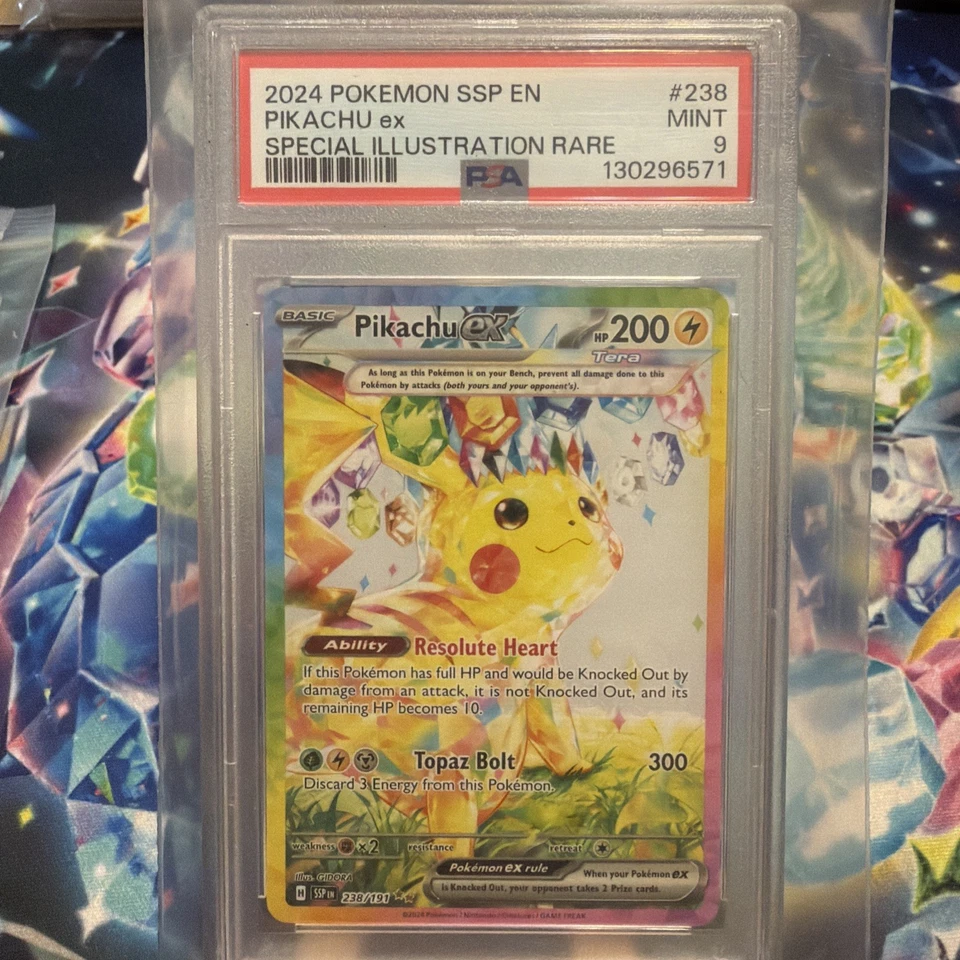 Pikachu EX 238/191 Pokemon Surging Sparks PSA 9 Illustration Rare SIR Graded - Image 1 of 1
