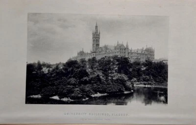 1894 SCOTLAND PRINT UNIVERSITY BUILDINGS GLASGOW - Image 1 of 2