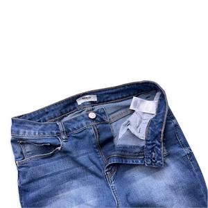 Pantalones de mezclilla Kensie sin esfuerzo al tobillo tiro medio para mujer 6/28 azul oscuro desgastado - Imagen 1 de 6