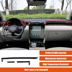 Gloss Black Car Instrument Panel Trim Kit For Hyundai Santa Cruz 2022+/Tucson L - Picture 1 of 9