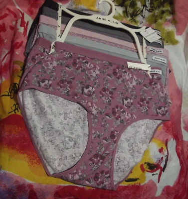 5 NOVAS CALCINHAS ANNE KLEIN AK18774C ALGODÃO MACIO E RESPIRÁVEL L - Imagem 1 de 2