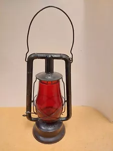 Vintage Dietz Monarch Black Lantern Red Glass Fitzall Globe N.Y. U.S.A - Picture 1 of 12