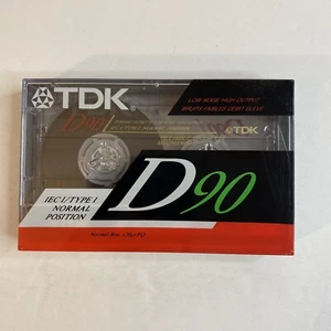 TDK D90 Type I Low Noise High Output Blank Cassette Tapes 1990 NOS Vintage New - Picture 1 of 8