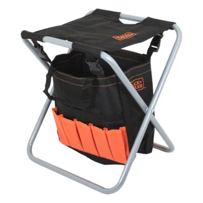Black + Decker Falthocker mit abnehmbarer Tasche Sitz Angelhocker Camping Hocker - Bild 1 von 3
