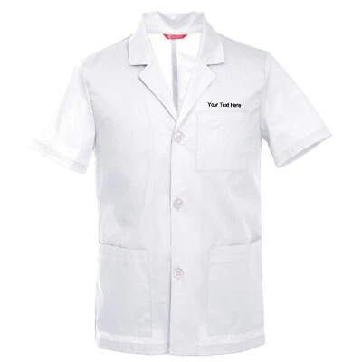 Abrigo de laboratorio de manga corta personalizado de 31 pulgadas para hombre Foto 1 de 4