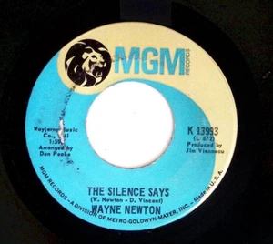 WAYNE NEWTON – TOWN AND COUNTRY/THE SILENCE SAYS MGM RECORDS VINYL 45 80-38 - Picture 1 of 3
